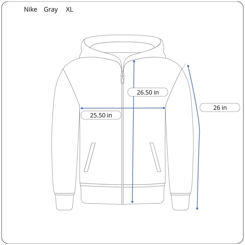 Nike Tech Fleece Full Zip Hoodie Men's XL Gray Heather High‎ Neck Jacket